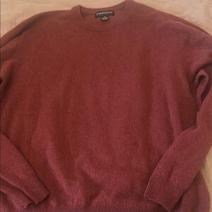Joseph & Lyman limited collection Classic Burgundy Cashmere Crewneck Sweater XL